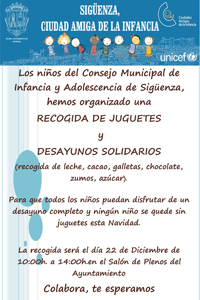 El Consejo de la Infancia de Sigüenza apela a la solidaridad de los seguntinos