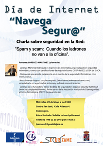 La Diputación organiza una charla sobre navegación segura en Internet