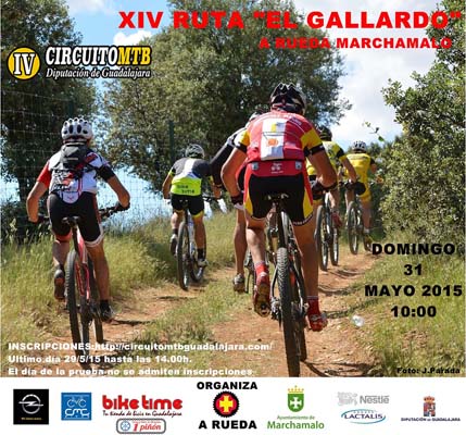 El domingo se celebra en Marchamalo la XIV Ruta El Gallardo, quinta prueba del Circuito MTB Diputación de Guadalajara