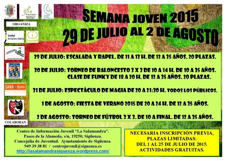 Abierto el plazo para participar en la Semana Joven de Sigüenza 2015