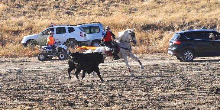 Illana celebró su encierro por el campo de octubre, esta año solidarizándose con el pequeño Adrián