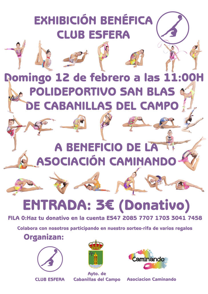 Exhibición solidaria de gimnasia rítmica en Cabanillas para la “Asociación Caminando”