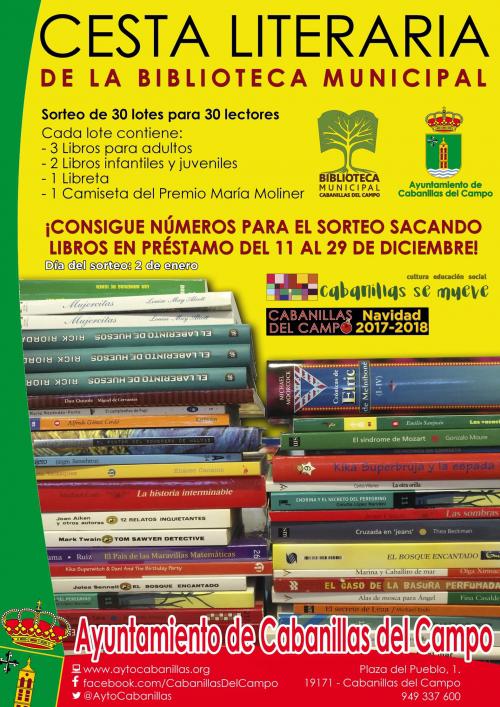 La Biblioteca de Cabanillas lanza la Cesta Literaria de Navidad, un sorteo de regalos entre usuarios