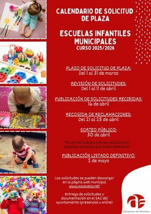 Apertura del plazo para inscripciones en Escuelas Infantiles municipales 2025/2026