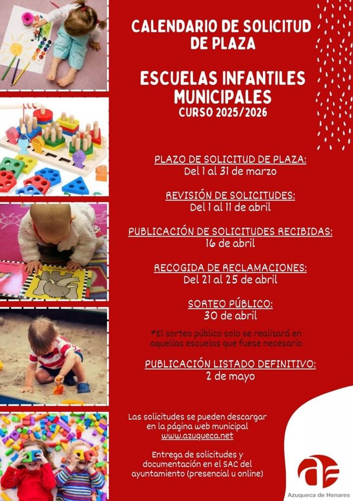 Apertura de solicitudes para Escuelas Infantiles en marzo