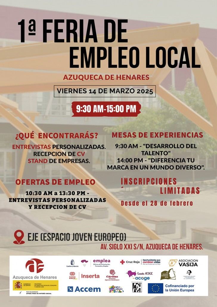 Inscripción abierta para la I Feria de Empleo en Azuqueca de Henares