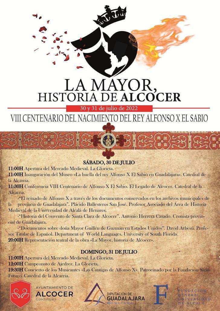 Alcocer celebrará el 30 y 31 de julio unas jornadas sobre la huella de Alfonso X el Sabio en la provincia de Guadalajara