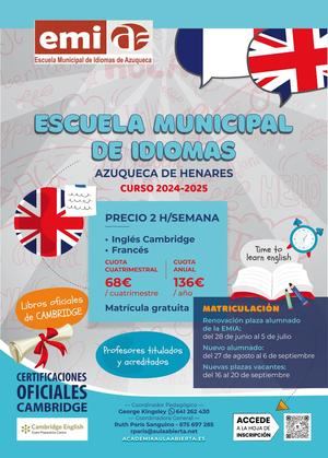 El martes 27 de agosto, la Escuela Municipal de Idiomas de Azuqueca abre el plazo de matriculaci&#243;n para nuevo alumnado