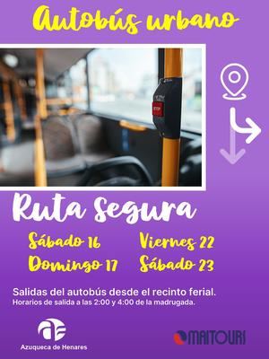 El Ayuntamiento de Azuqueca ofrece autobuses nocturnos con la &#39;Ruta segura en Fiestas&#39;