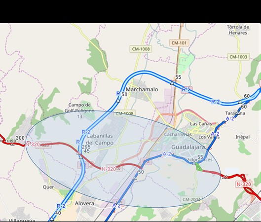 Mitma formaliza la redacción del estudio informativo de la variante de Guadalajara y acondicionamiento de trazado de la carretera N-320