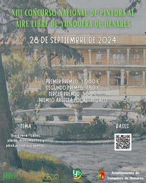 El 28 de septiembre se celebrará el XIII Concurso Nacional de Pintura al Aire Libre de Yunquera de Henares 