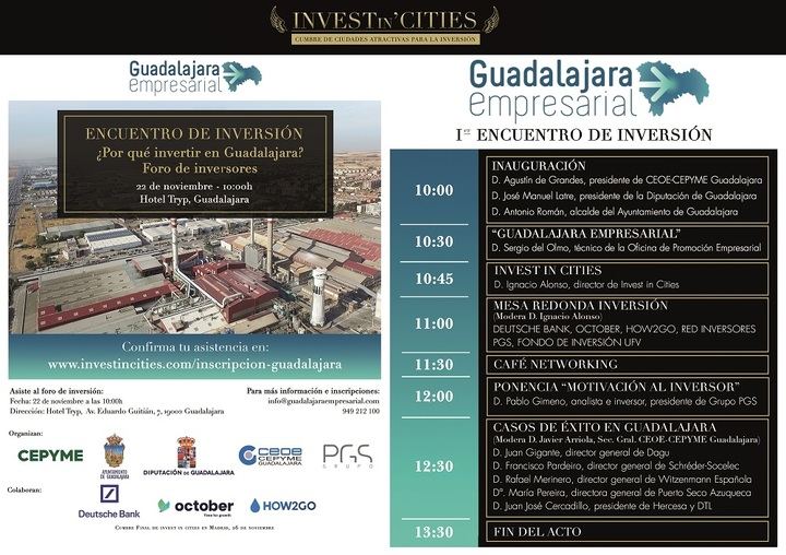 El Encuentro de Inversión de Guadalajara se celebrará el 22 de noviembre