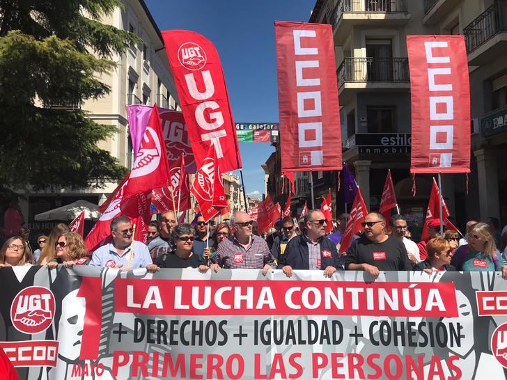 Miles de personas exigen más derechos e igualdad en el Primero de Mayo en Castilla-La Mancha, 2.500 en Guadalajara