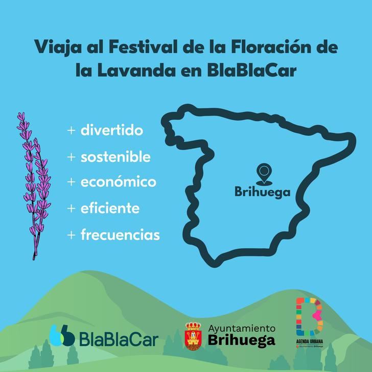 El Ayuntamiento de Brihuega y BlaBlaCar, juntos para promover la movilidad sostenible de cara a la Floración de la Lavanda