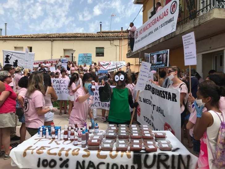 Nueva protesta contra una granja de cerdos en un pueblo de Cuenca