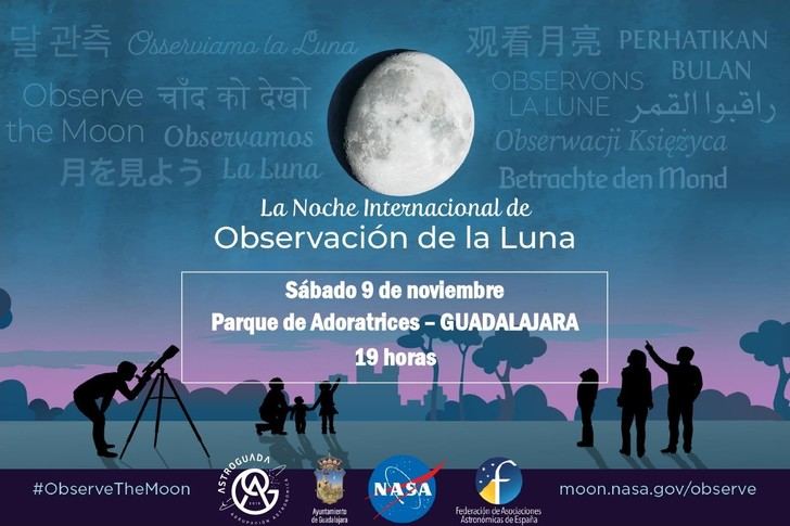 Este sábado AstroGuada rinde homenaje a la Luna con una observación pública en el parque de Adoratrices