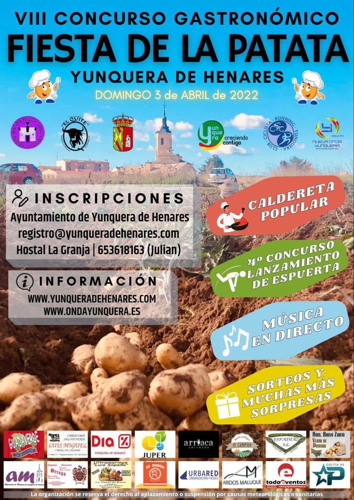 La VIII Fiesta de la Patata de Yunquera de Henares se celebrará el próximo 3 de abril