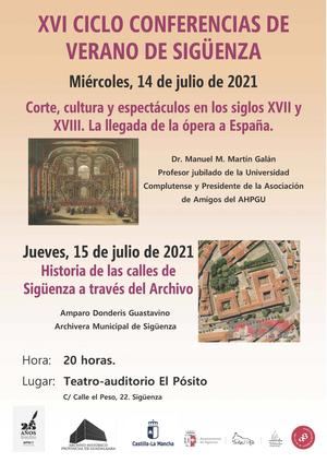 Los d&#237;as 14 y 15 de julio, XVI Ciclo de Conferencias de Archivo en Sig&#252;enza