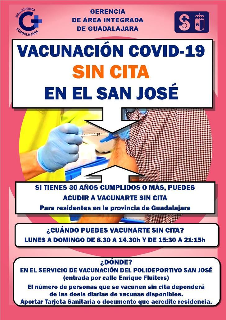 A partir de hoy lunes, las personas de 30 años o más pendientes de recibir la dosis de refuerzo frente a la Covid-19 podrán vacunarse en el San José 