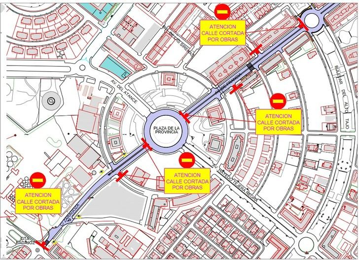 Cortes de tráfico en la calle Zaragoza y Avenida de Francia por las obras de asfaltado