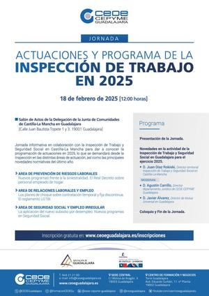 CEOE-CEPYME Guadalajara organiza la Jornada &#8220;Actuaciones y programa de la inspecci&#243;n de trabajo en 2025&#8221;