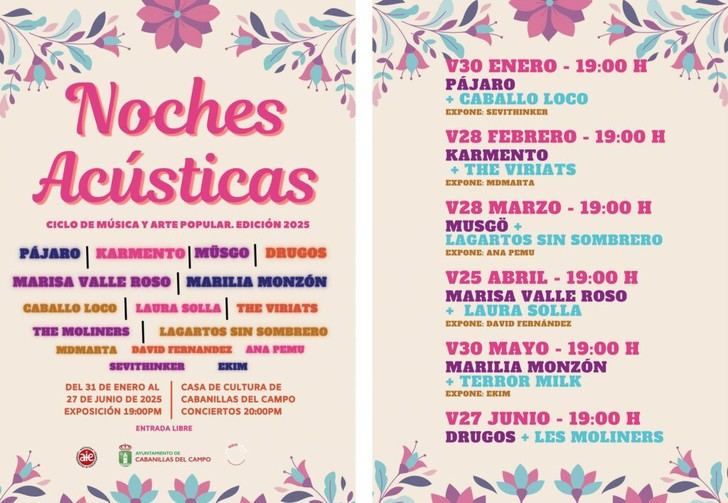 Cabanillas del Campo presenta la quinta edición de "Las Noches Acústicas" con artistas destacados