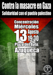 Podemos de Azuqueca convoca una concentración contra la masacre en Gaza y en solidaridad con el pueblo palestino